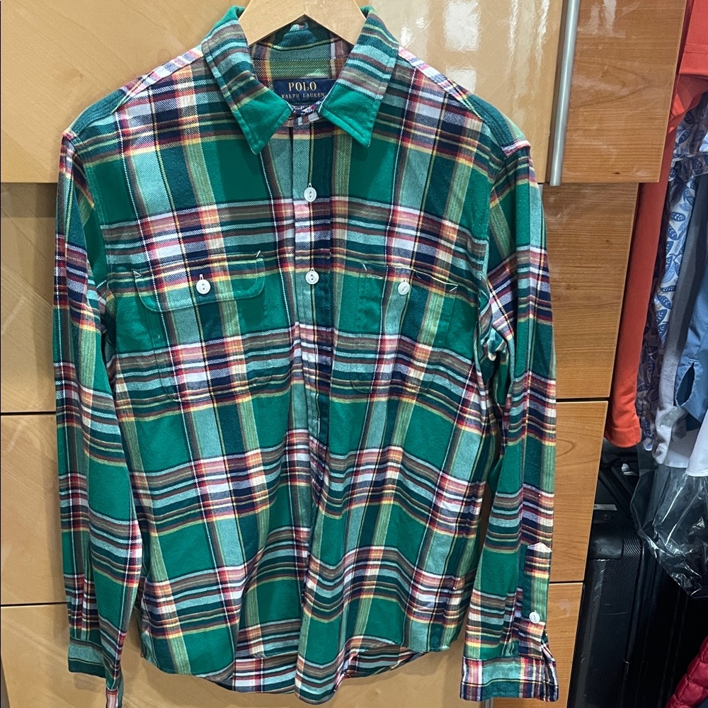 Polo by Ralph Lauren Green Plaid Long-Sleeve Button-Down Shirt